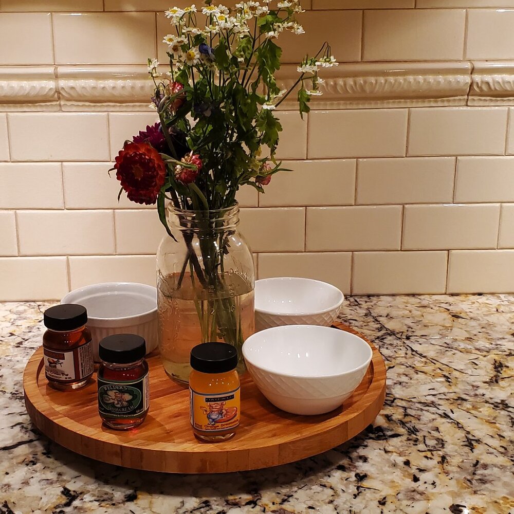 Wooden Lazy Susan Turntable 14” – Smooth Rotation, Natural Wood - VIDEO